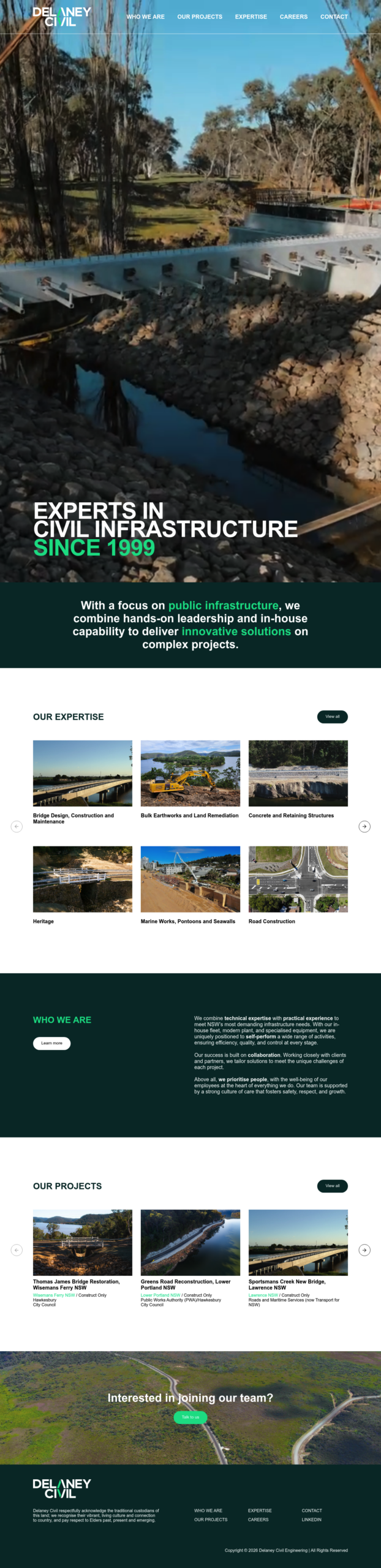 Delaney Civil Pty Ltd homepage screenshot