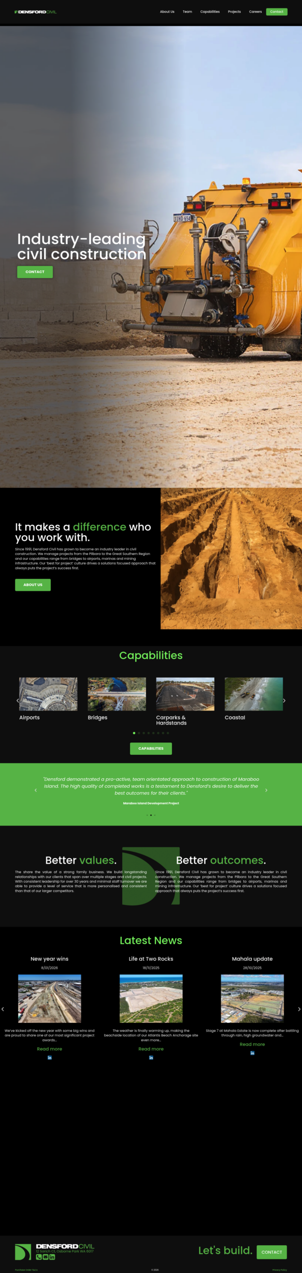 Densford Civil homepage screenshot
