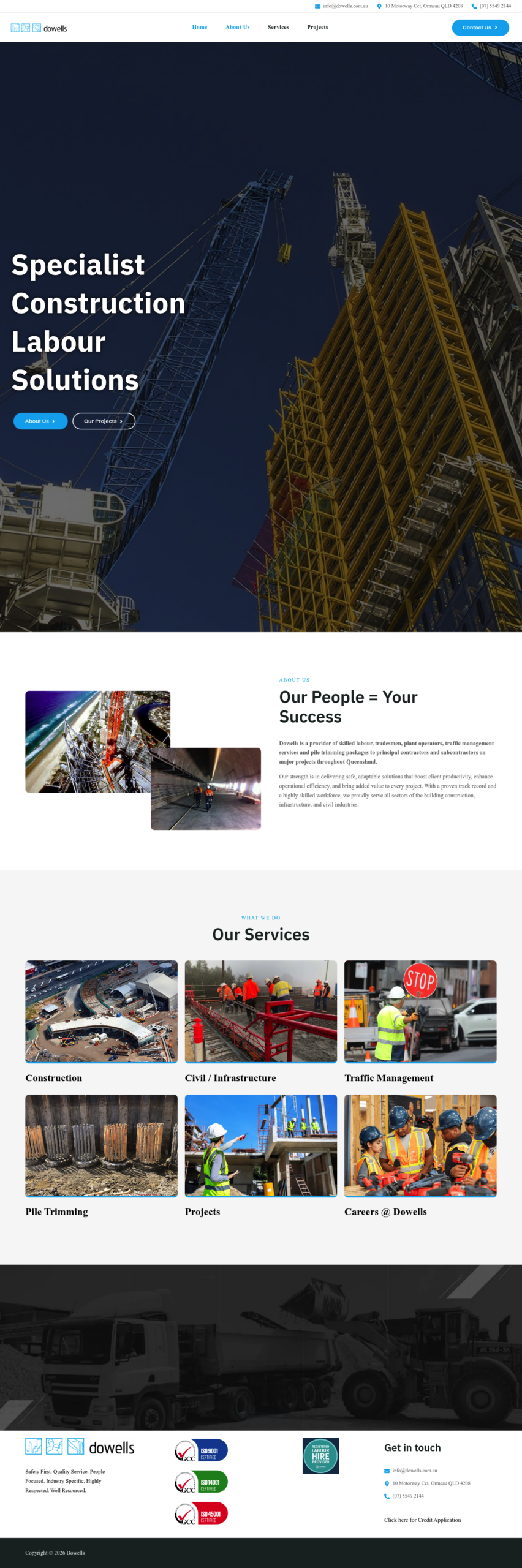 Dowells homepage screenshot