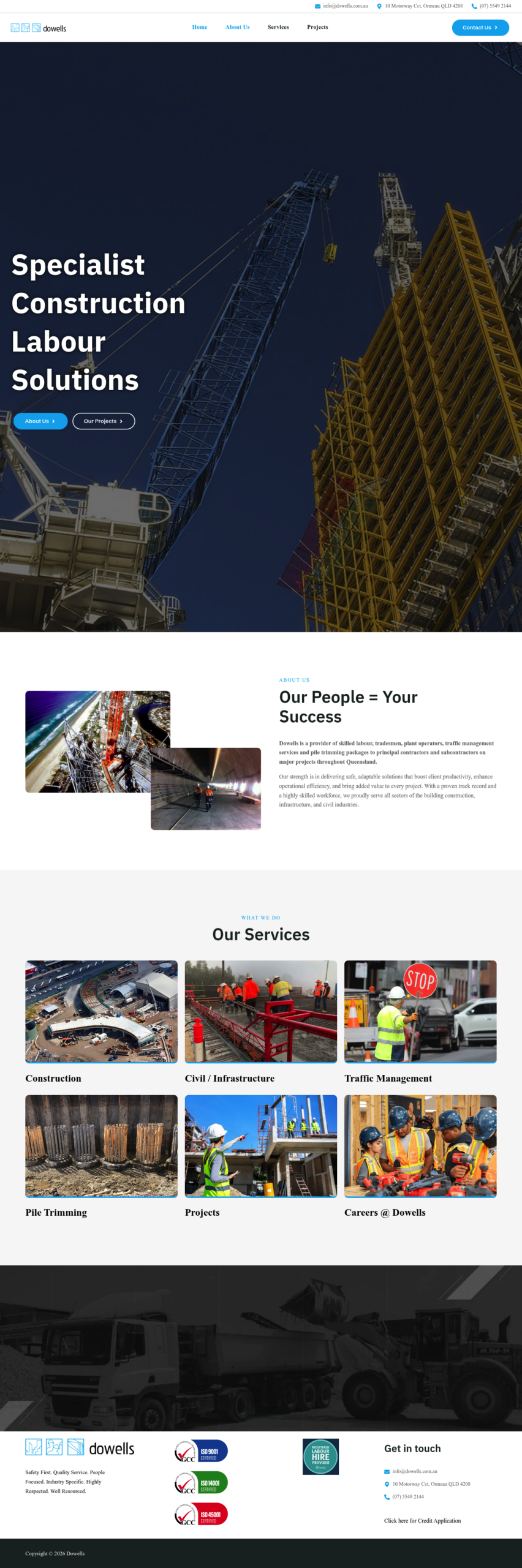 Dowells homepage screenshot