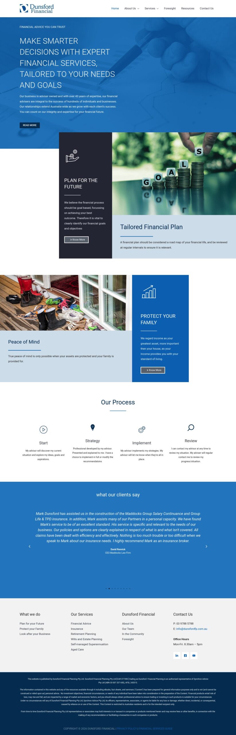 Dunsford Financial homepage screenshot