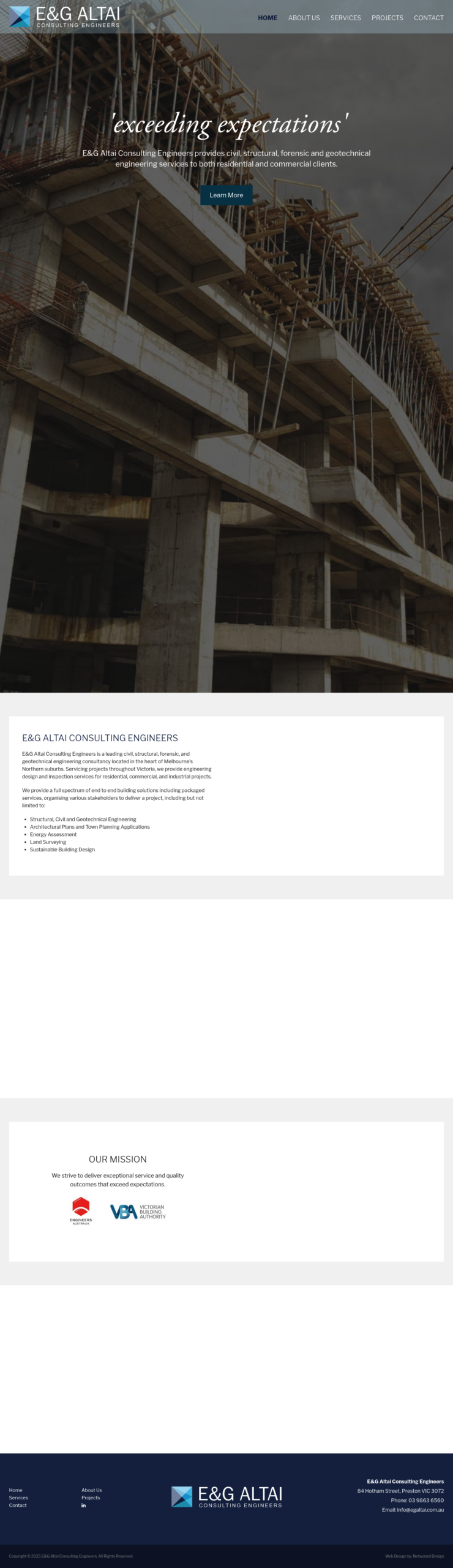 E&G ALTAI CONSULTING ENGINEERS homepage screenshot