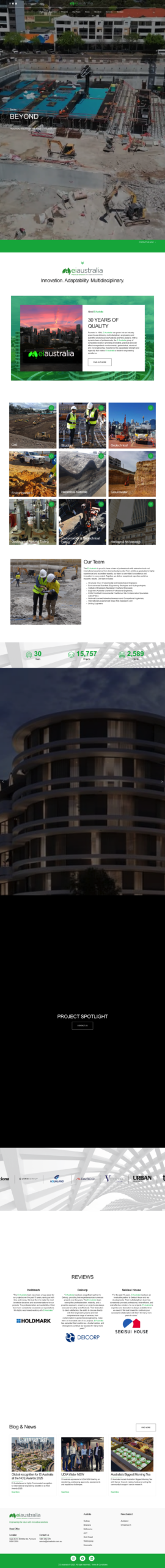 EI Australia homepage screenshot