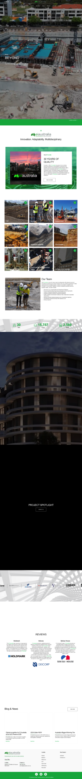EI Australia homepage screenshot