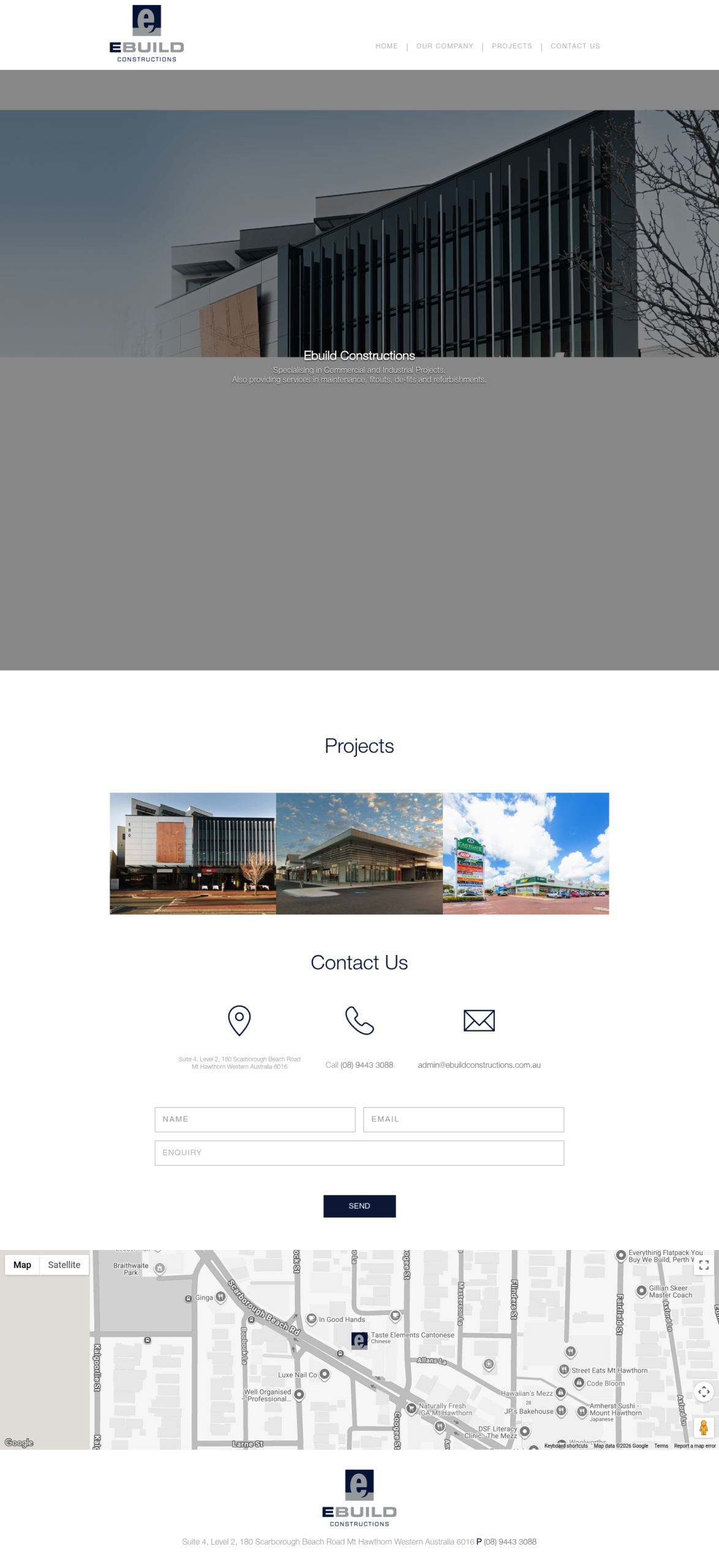 Ebuildconstructions homepage screenshot