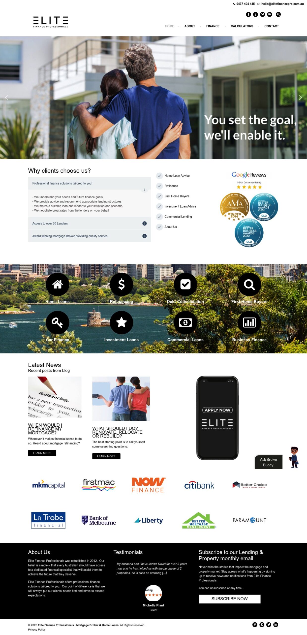 Elitefinancepro homepage screenshot
