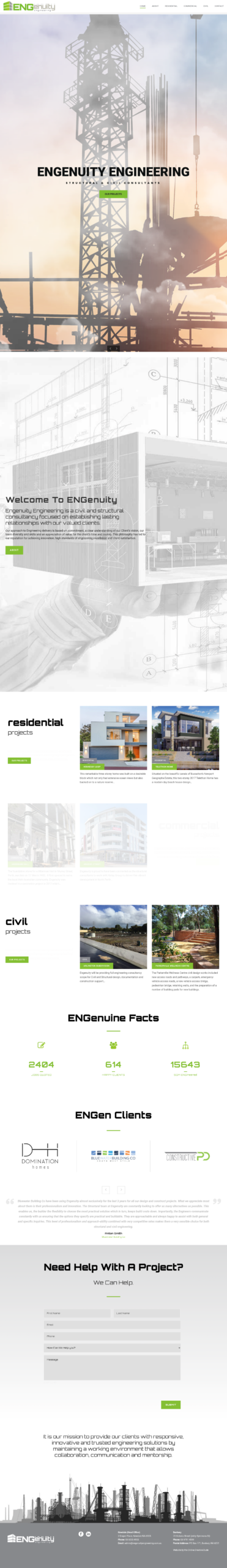 Engenuity Engineering homepage screenshot