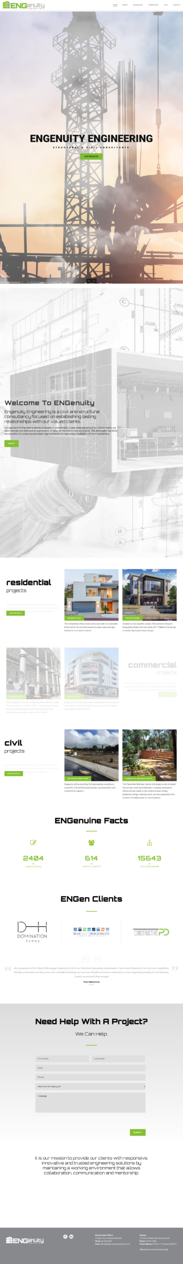 Engenuity Engineering homepage screenshot