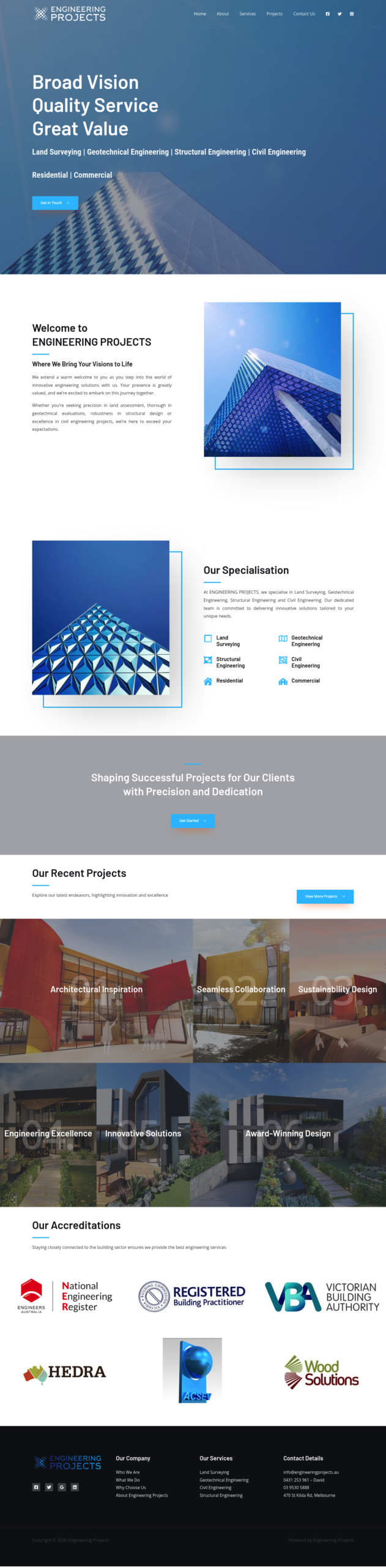 Engineeringprojects homepage screenshot