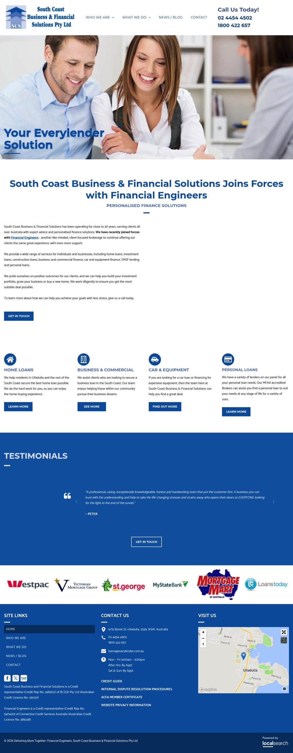 Everylender homepage screenshot