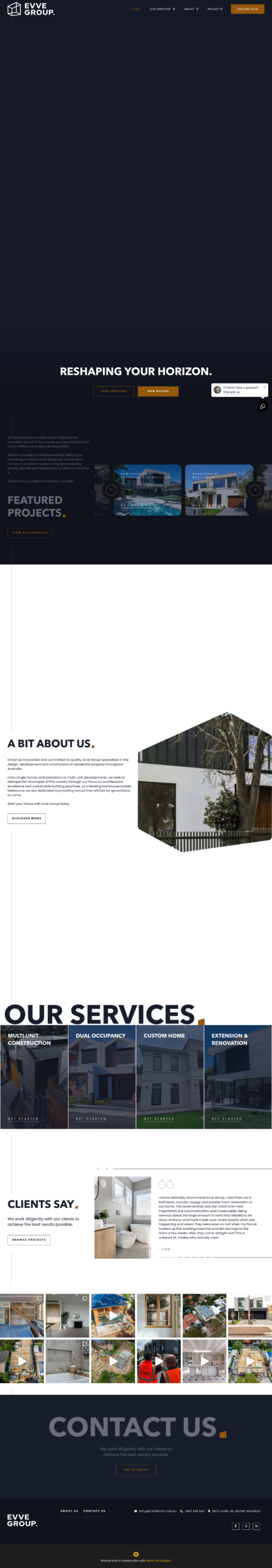 Evve Group homepage screenshot