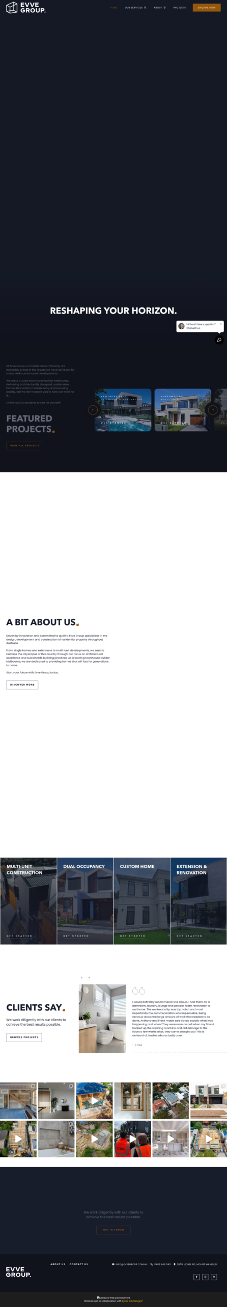 Evve Group homepage screenshot