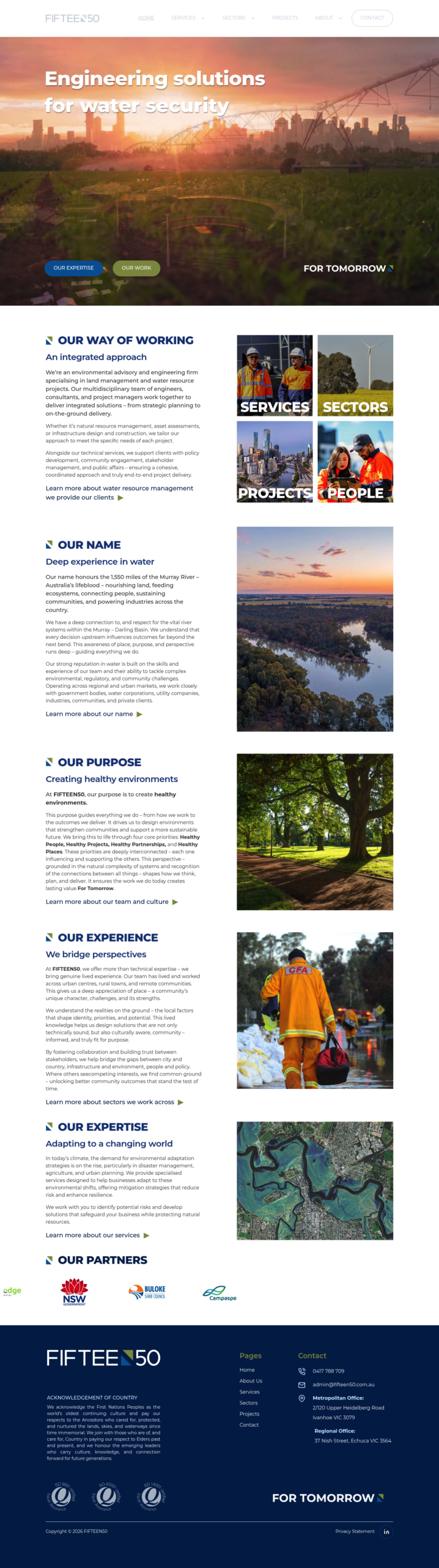 Fifteen50 homepage screenshot