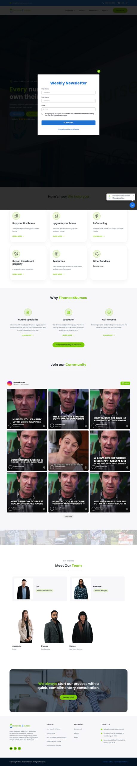 Finance 4 Nurses homepage screenshot