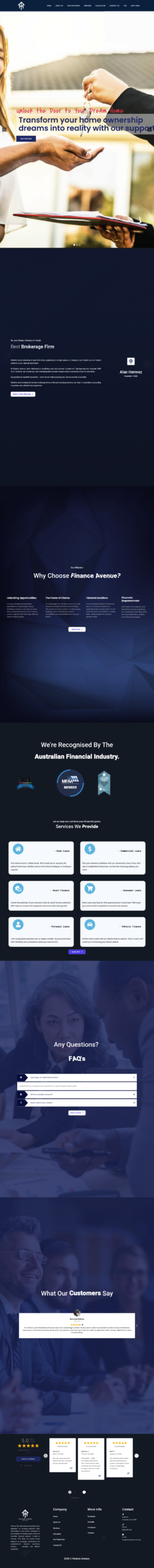 Finance Avenue homepage screenshot