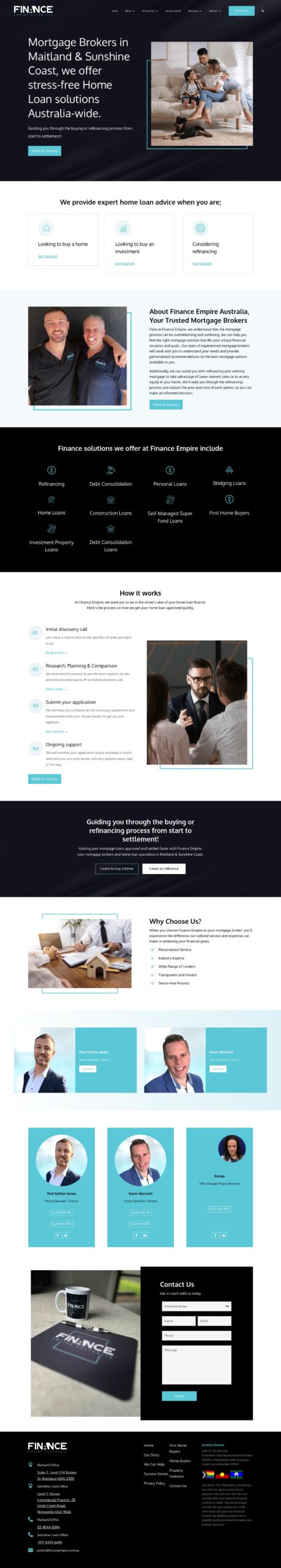 Finance Empire Australia homepage screenshot