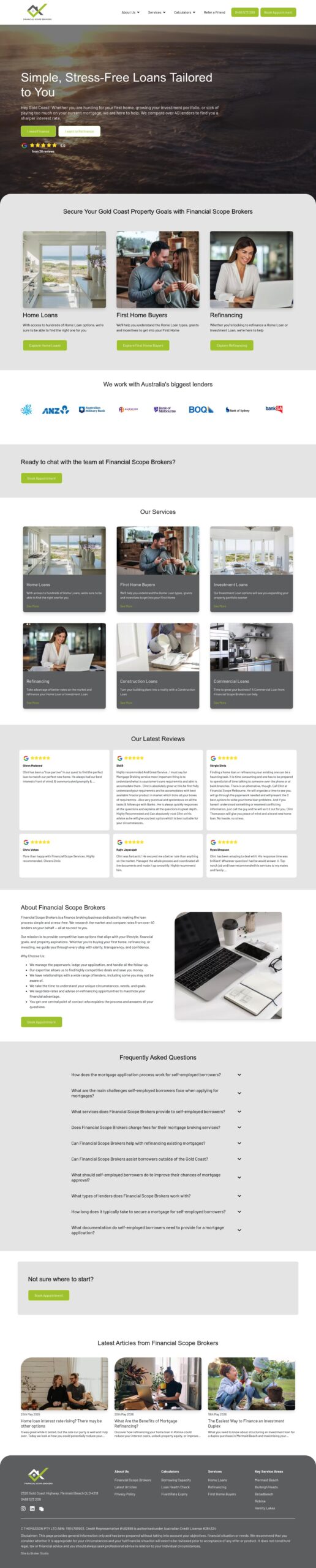 Financial Scope Melbourne homepage screenshot
