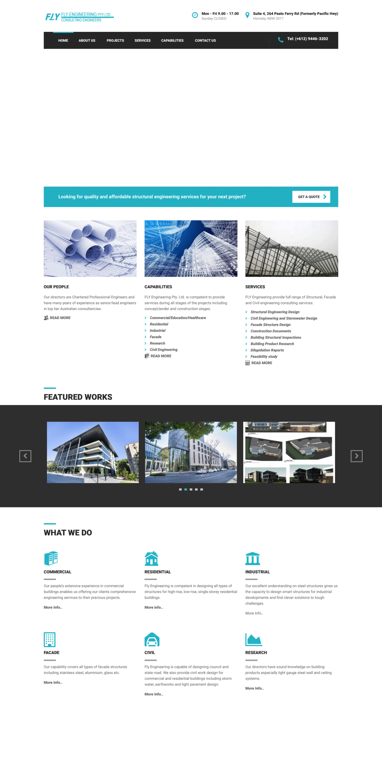 Fly Engineering Pty Ltd homepage screenshot