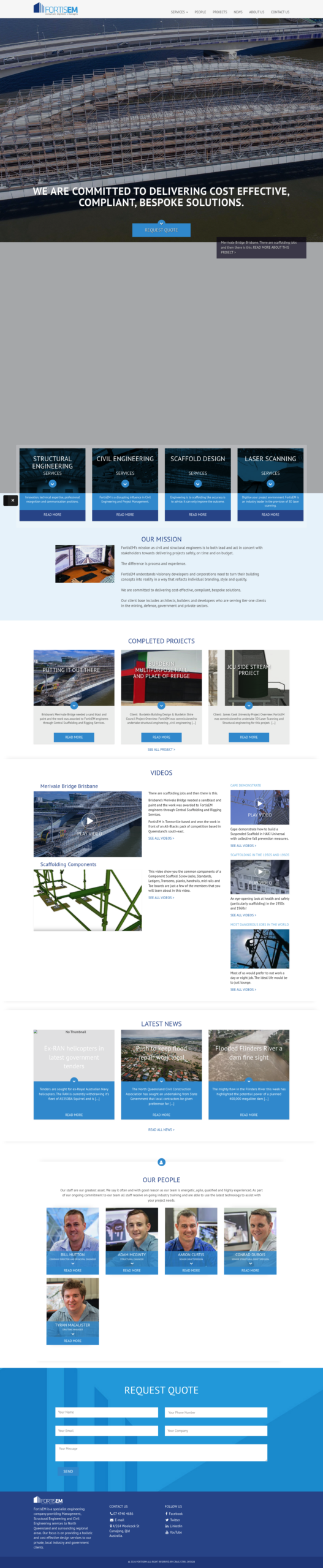 FortisEM Consultant Engineers & Managers homepage screenshot