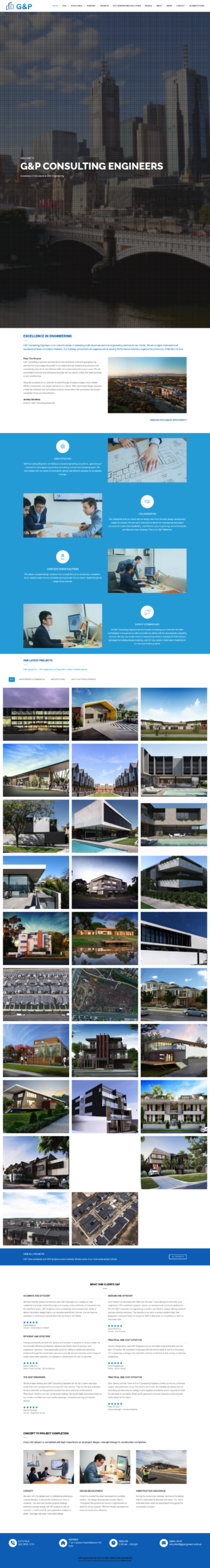G&P Consulting Engineers homepage screenshot