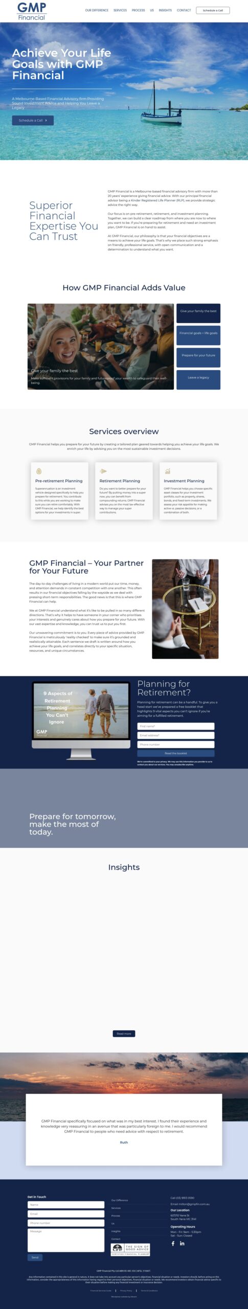 GMP Financial homepage screenshot