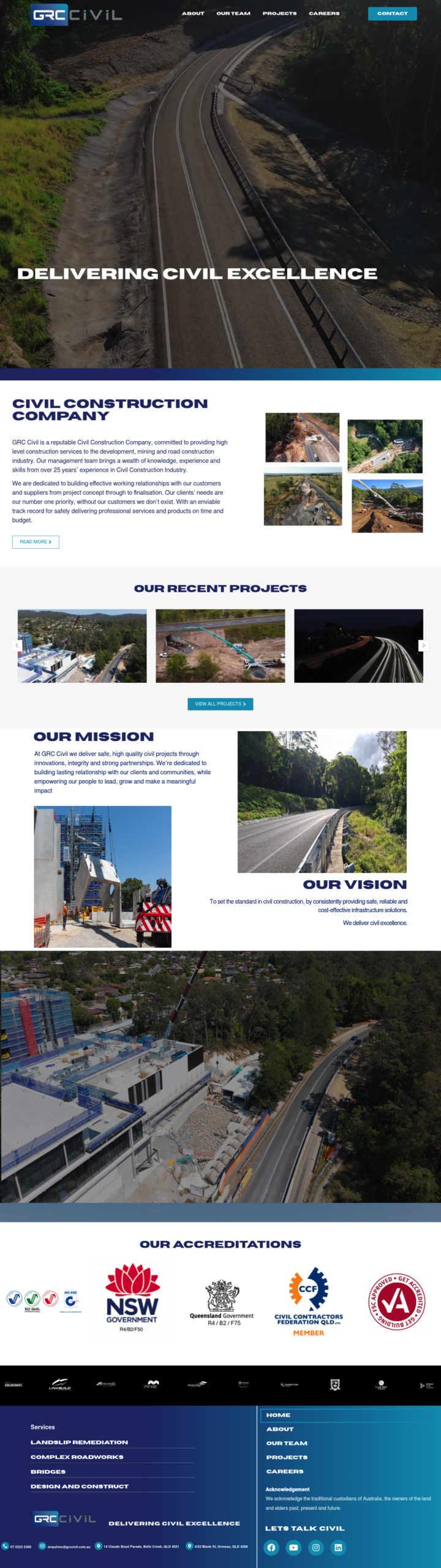 GRC Civil homepage screenshot