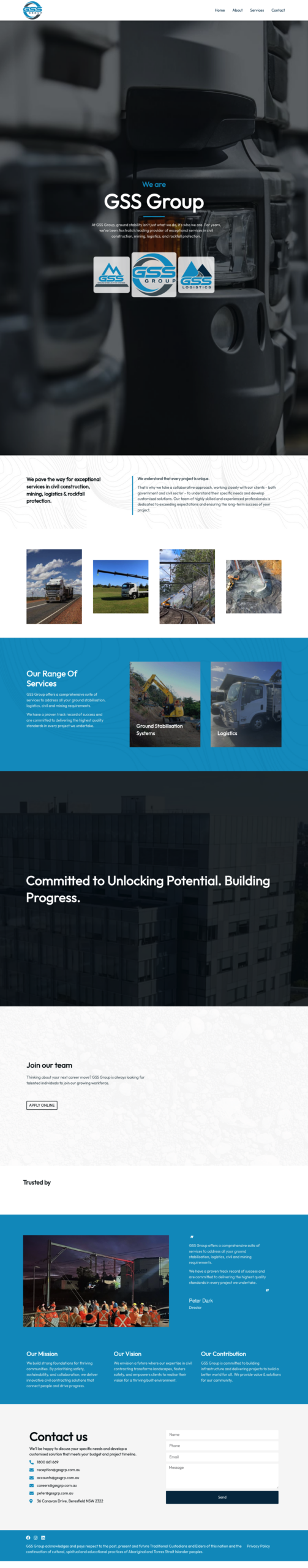 GSS Group Australia homepage screenshot
