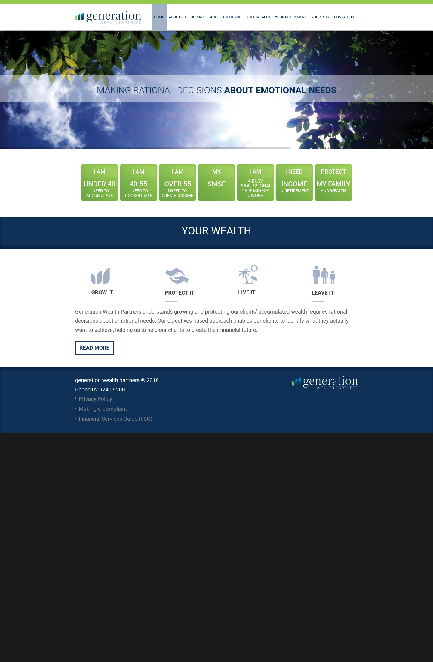 Generation Wealth Australia homepage screenshot