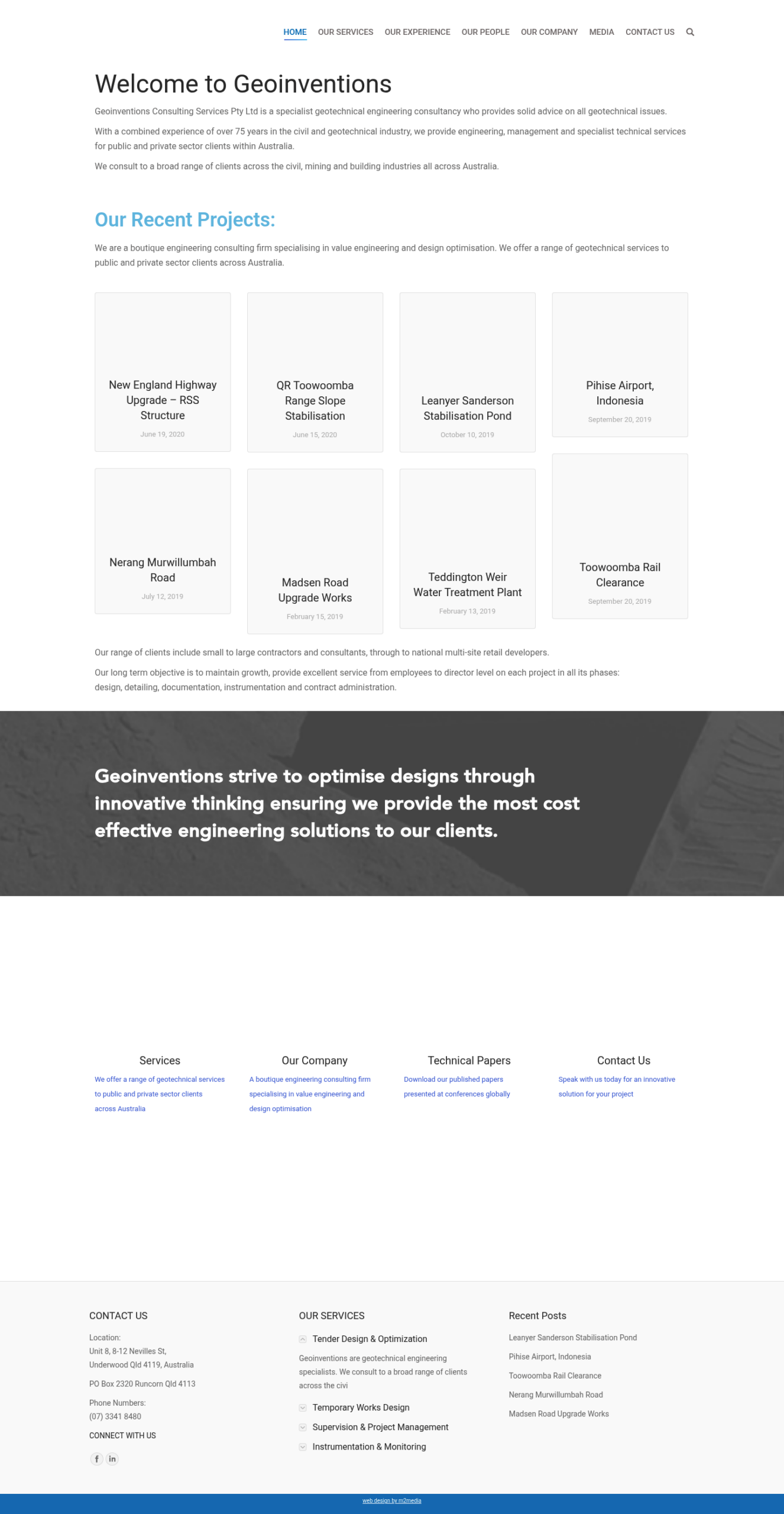 Geoinventions Consulting Services Pty Ltd homepage screenshot