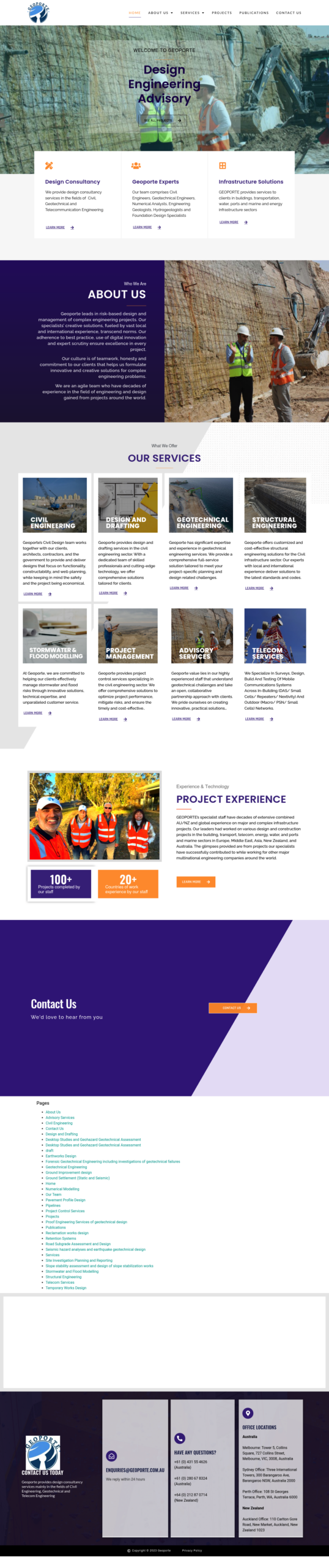 Geoporte Australia homepage screenshot