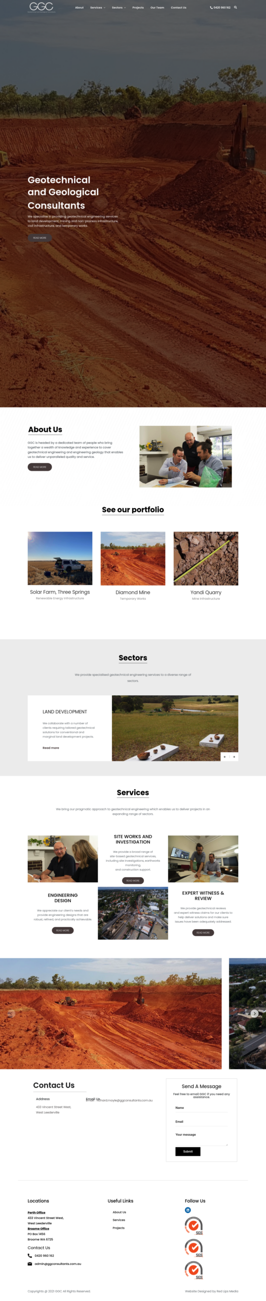 Geotechnical and Geological Consultants Pty Ltd homepage screenshot