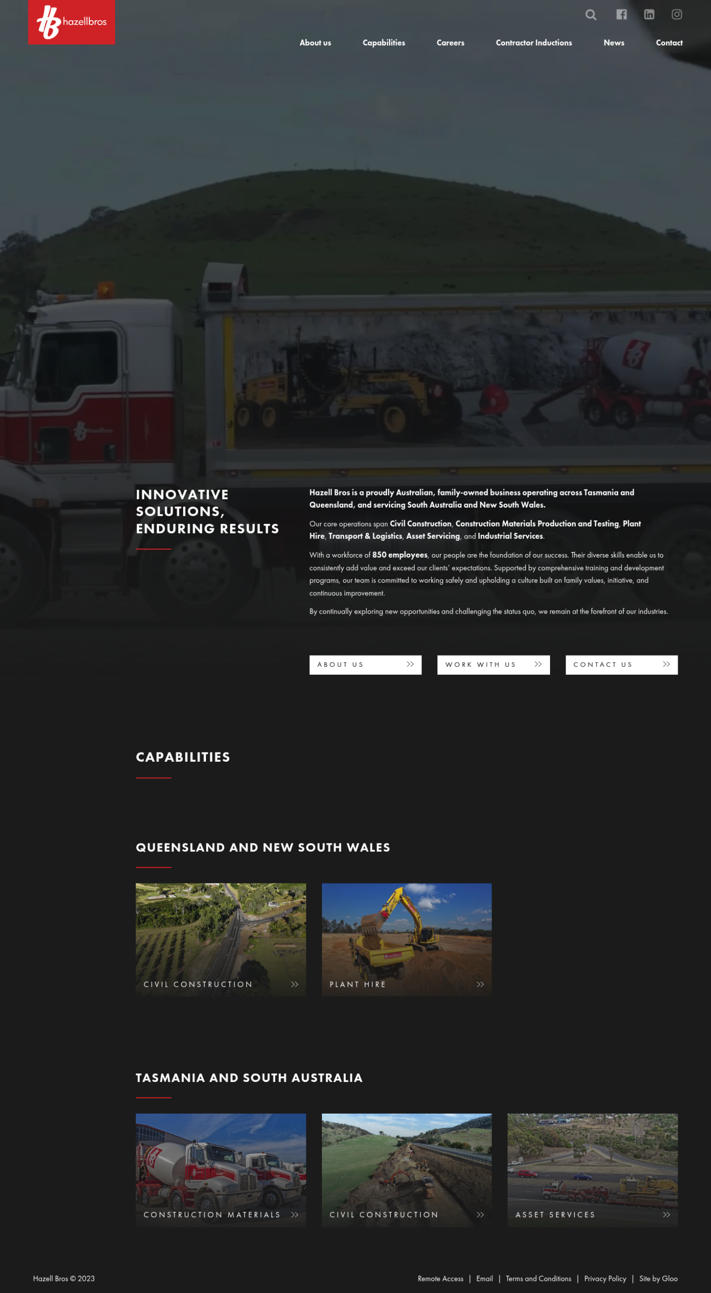 Hazell Bros Group homepage screenshot
