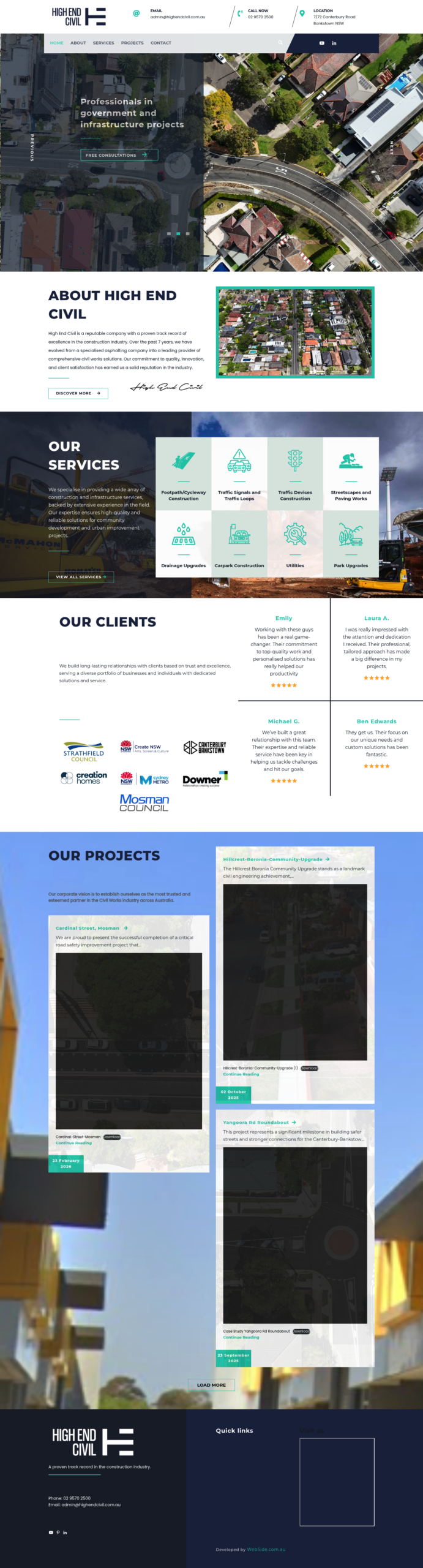 High End Civil Pty Ltd homepage screenshot
