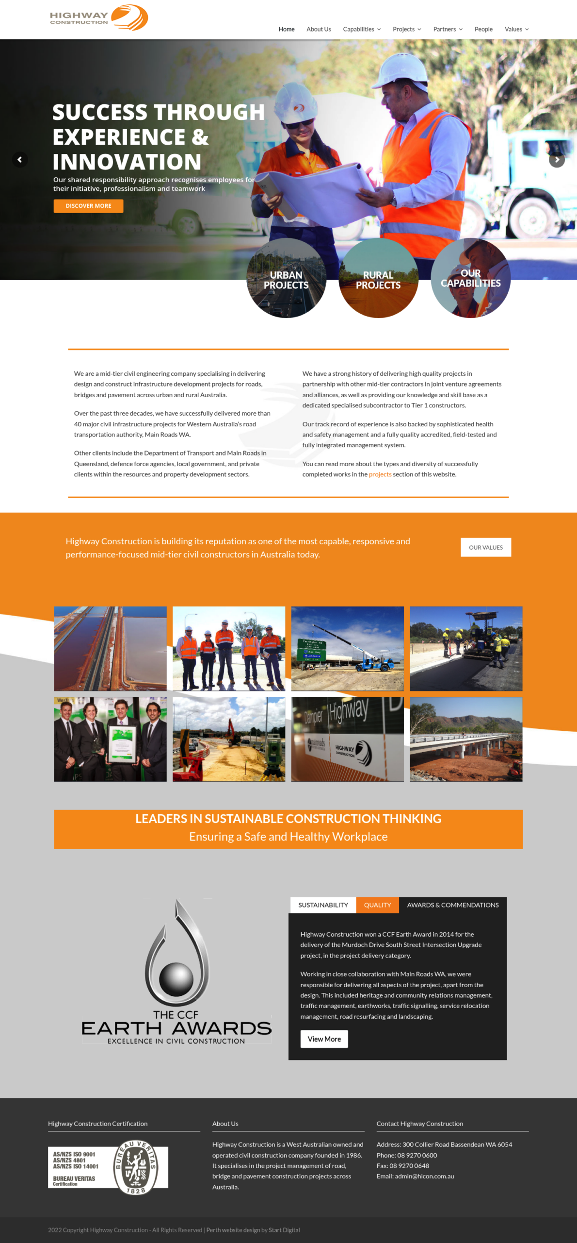 Highway Construction Pty Ltd homepage screenshot