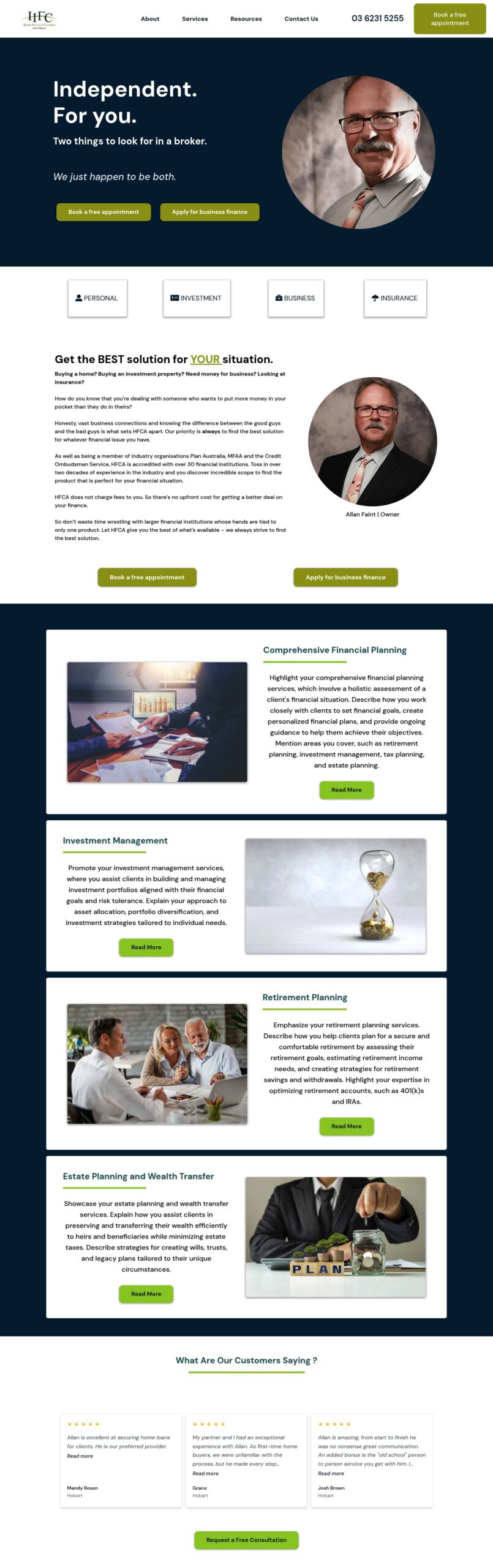 Home Finance Centres Of Australia Hobart homepage screenshot