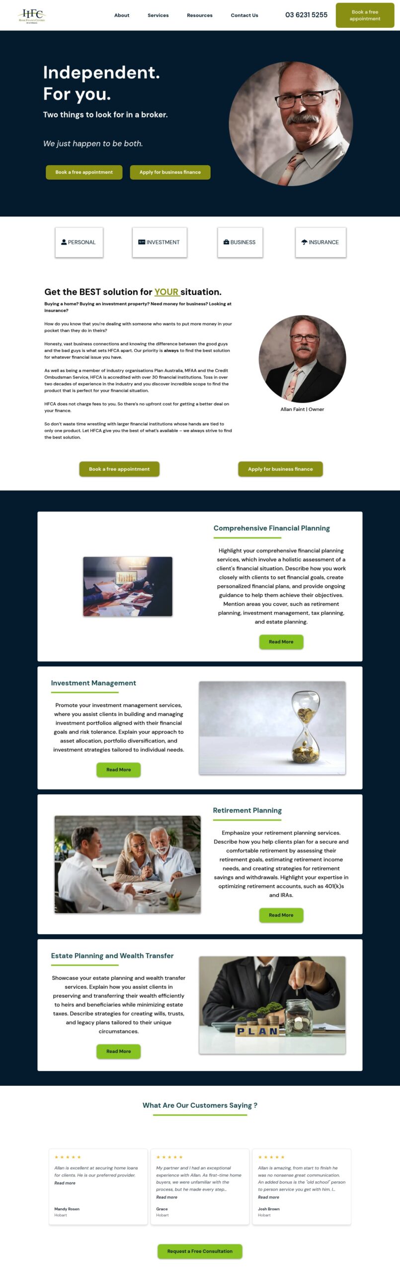 Home Finance Centres Of Australia Hobart homepage screenshot