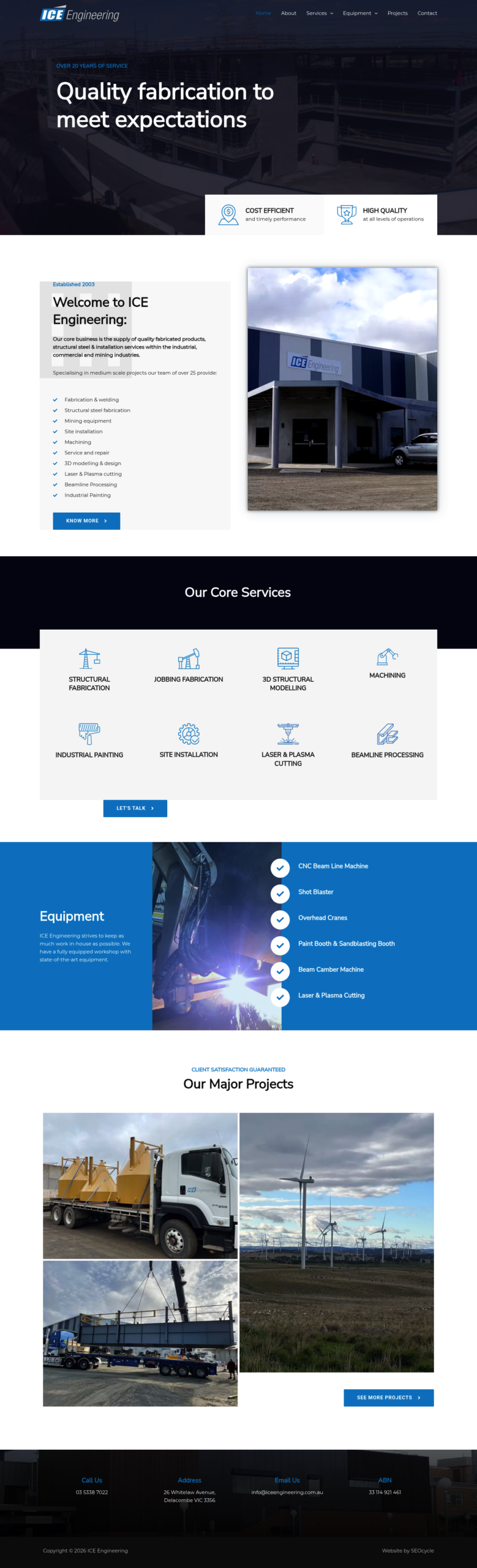 ICE Engineering VIC Pty Ltd homepage screenshot