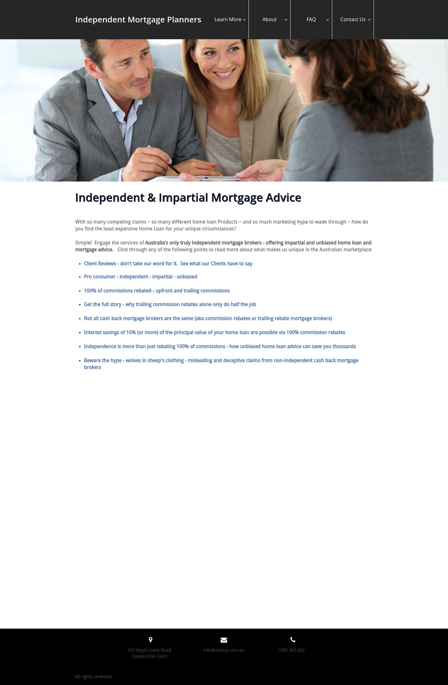 Independentmortgageplanners homepage screenshot