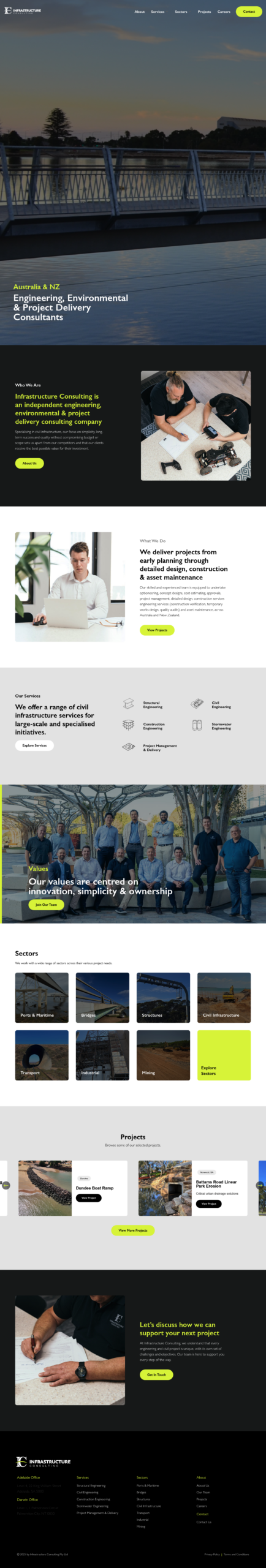 Infrastructure Consulting homepage screenshot