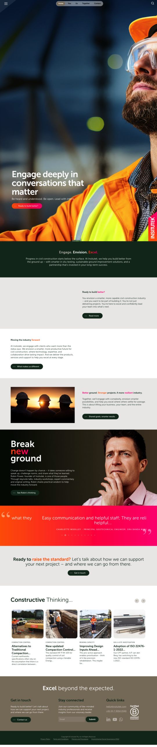 Insitutek homepage screenshot