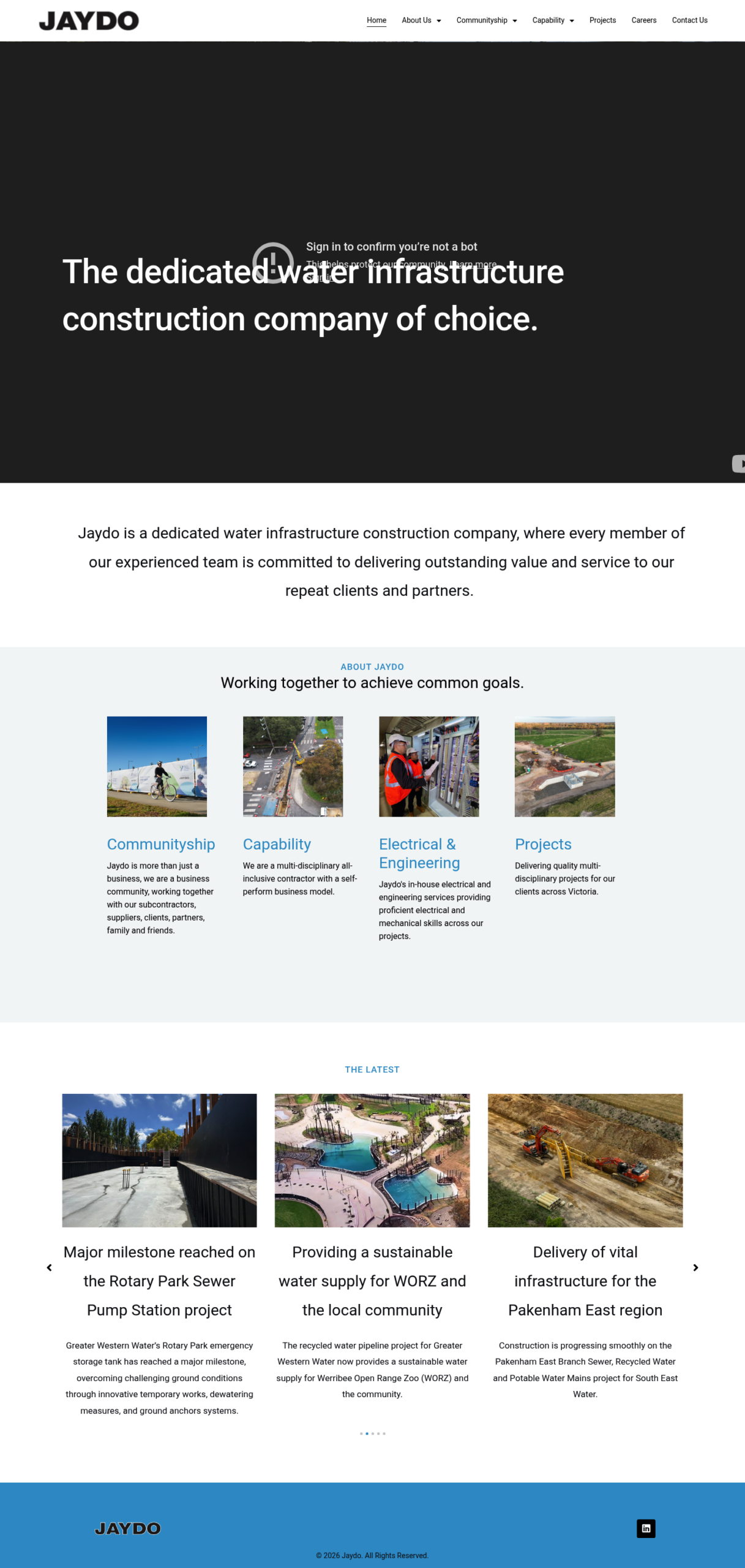 JAYDO Construction Pty Ltd homepage screenshot