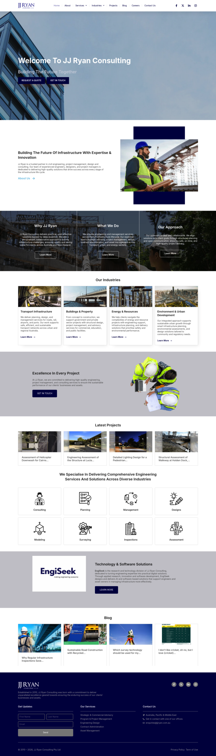 JJ Ryan Consulting homepage screenshot