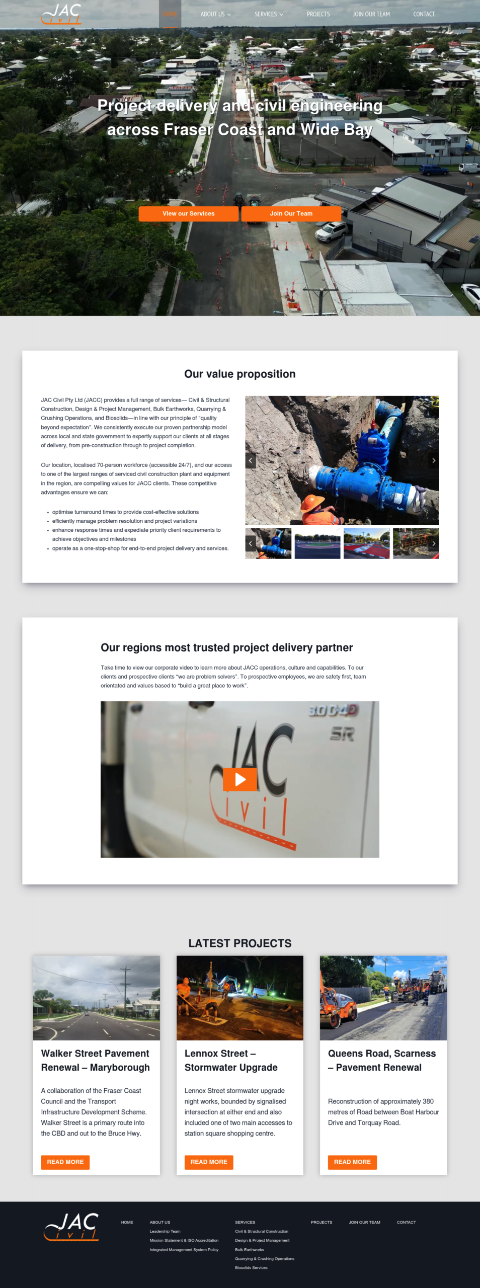 Jaccivil homepage screenshot