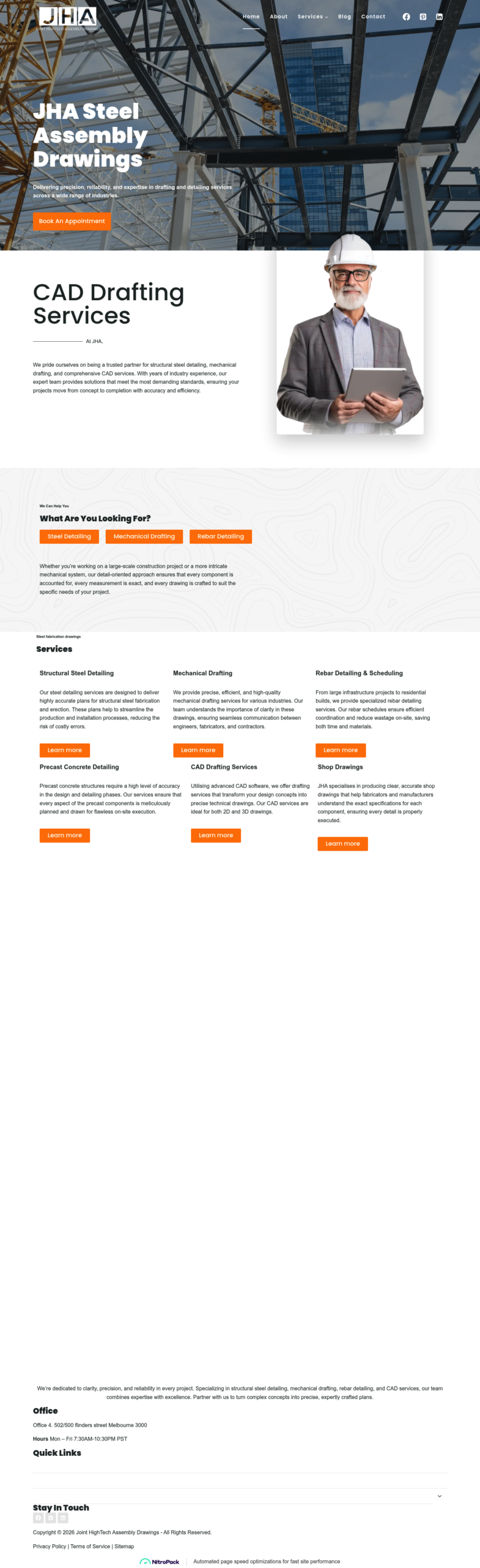 Jha homepage screenshot