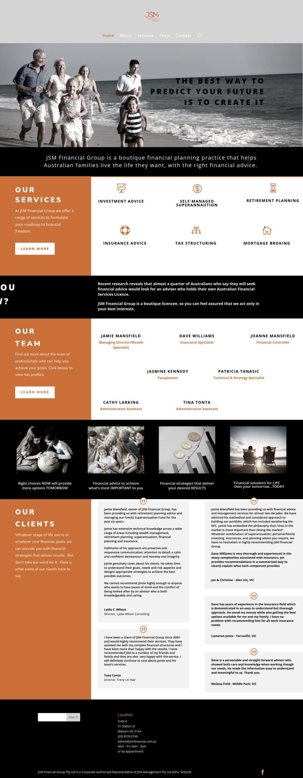 Jsmfinancial homepage screenshot