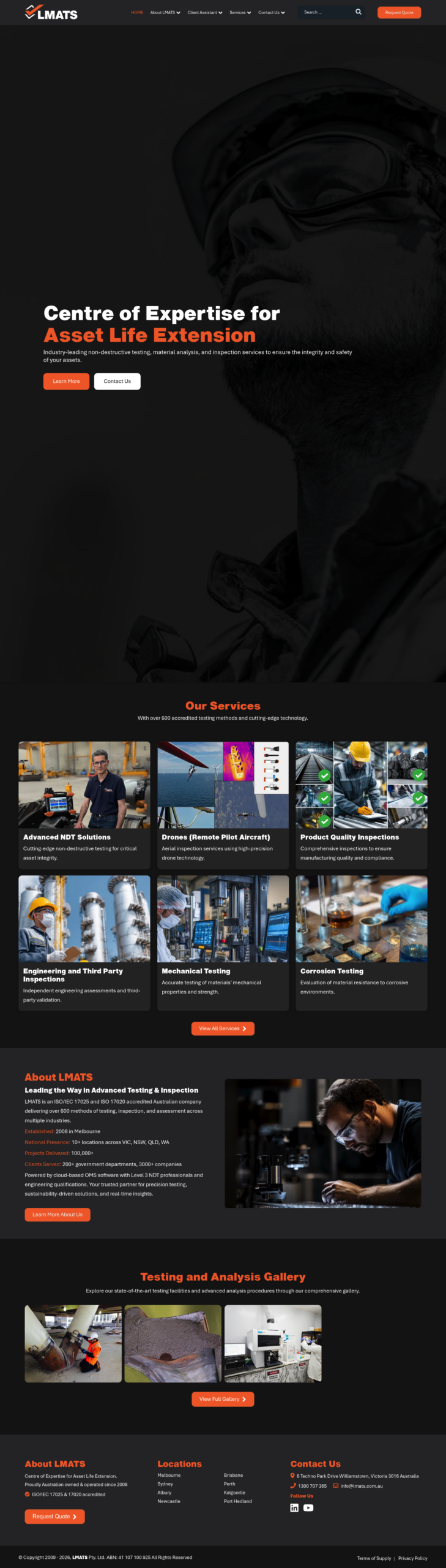 LMATS Pty Ltd homepage screenshot