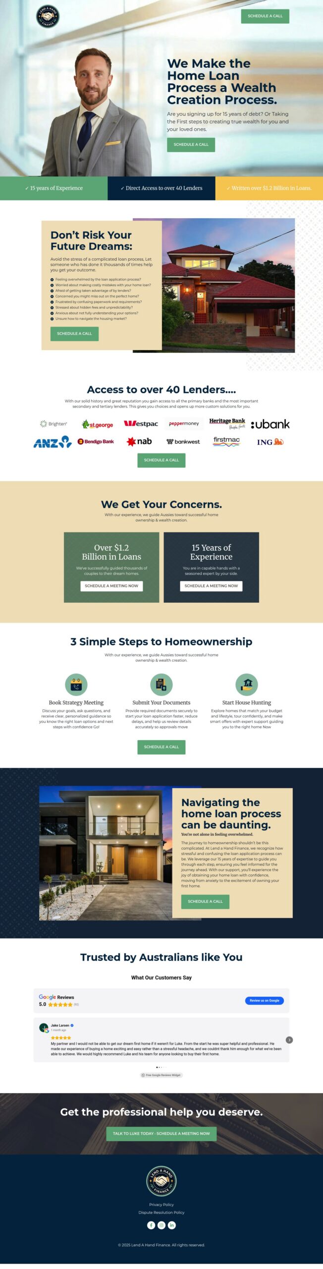 Lend A Hand Finance homepage screenshot