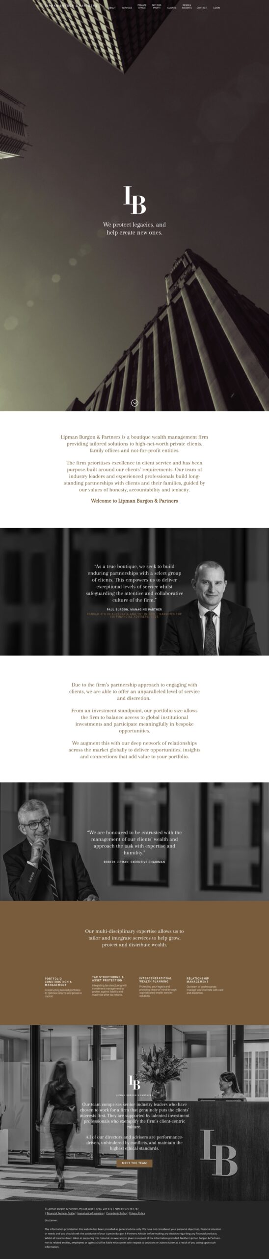 Lipman Burgon & Partners homepage screenshot