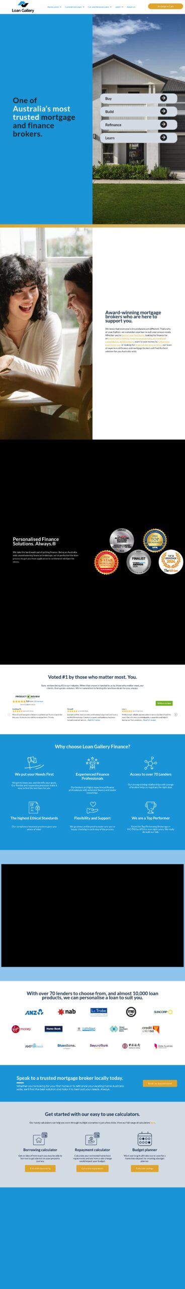 Loan Gallery Finance homepage screenshot