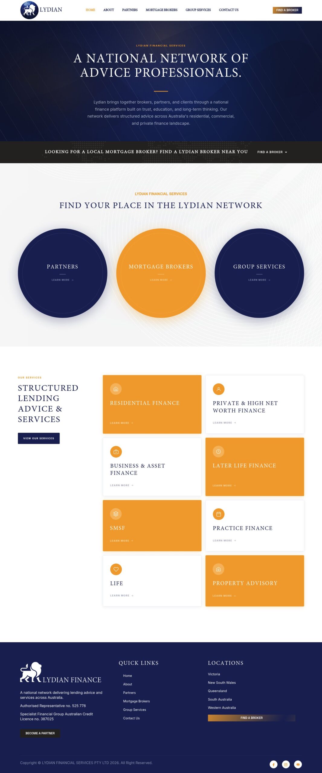 Lydian Financial Services homepage screenshot